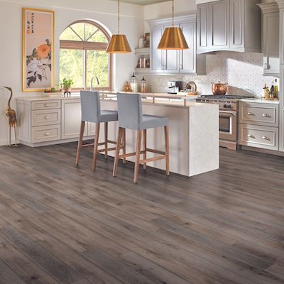 luxury vinyl plank floors in a charming Maryland kitchen